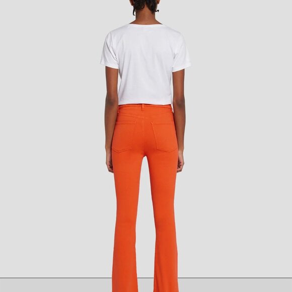 7 For All Mankind Women's Ultra High Rise Skinny Boot Jeans Size 28 NWT Orange - Picture 2 of 12